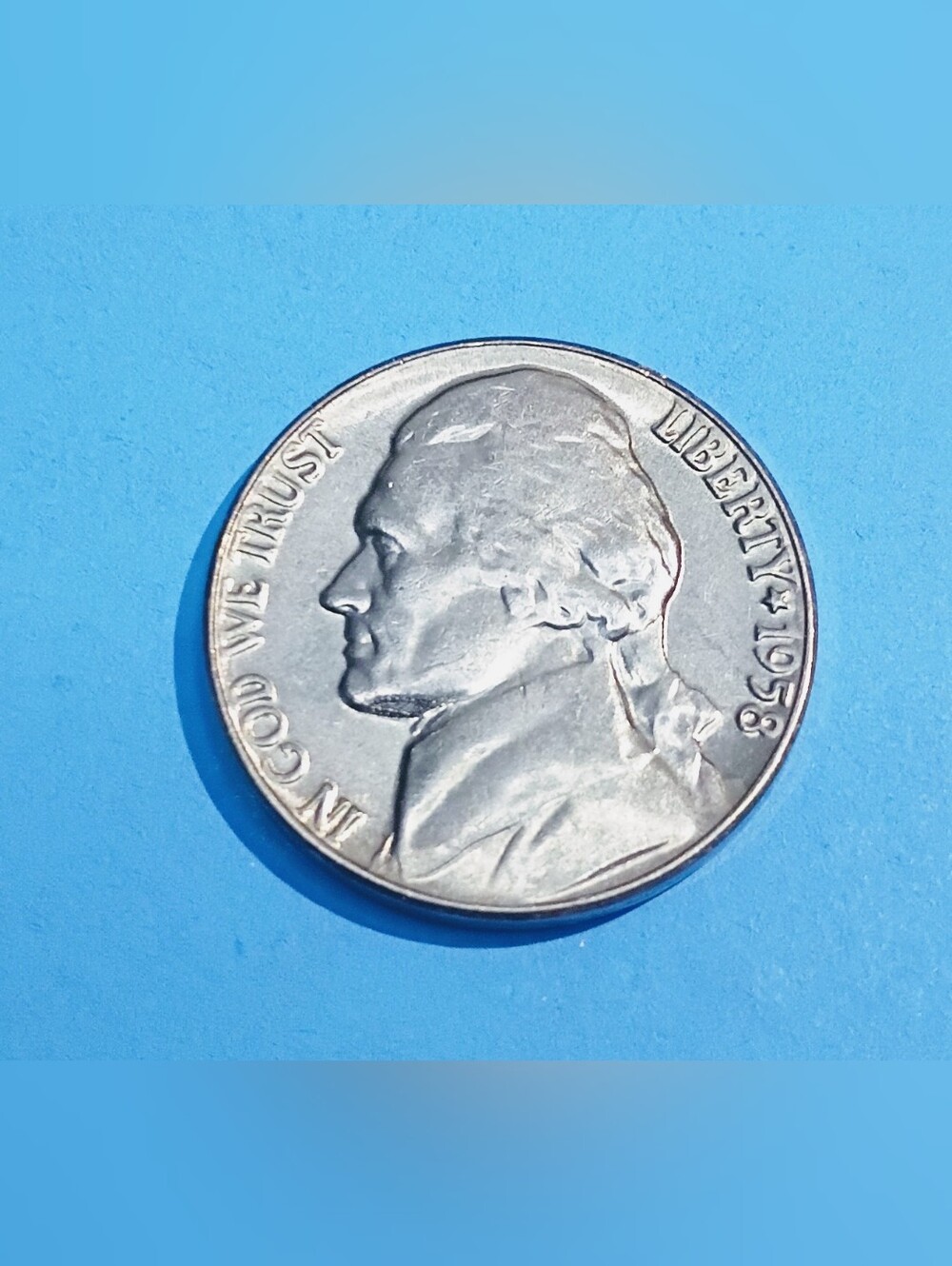 1958-P Uncirculated Jefferson Nickel From US Mint Roll. #0794pm